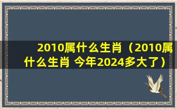 2010属什么生肖（2010属什么生肖 今年2024多大了）